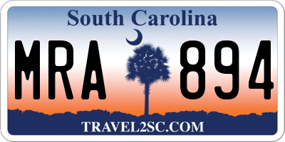 SC license plate MRA894