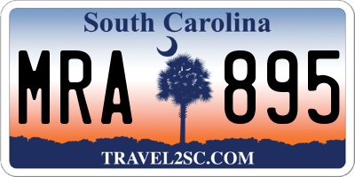 SC license plate MRA895