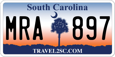 SC license plate MRA897