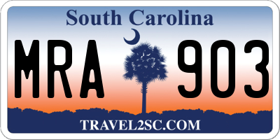 SC license plate MRA903
