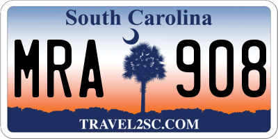 SC license plate MRA908