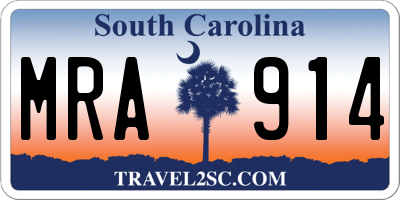 SC license plate MRA914