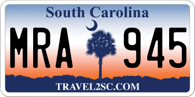 SC license plate MRA945