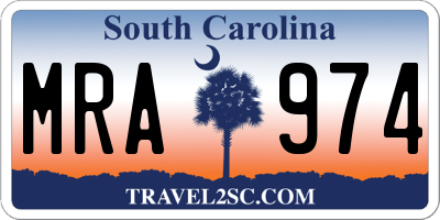 SC license plate MRA974