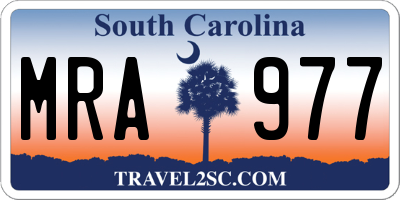 SC license plate MRA977