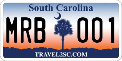 SC license plate MRB001