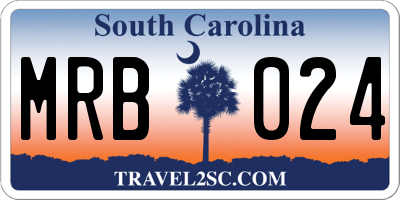 SC license plate MRB024