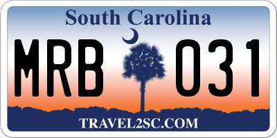SC license plate MRB031