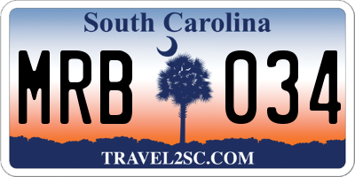 SC license plate MRB034