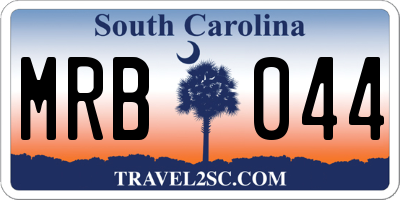 SC license plate MRB044