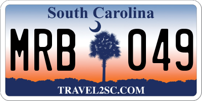 SC license plate MRB049
