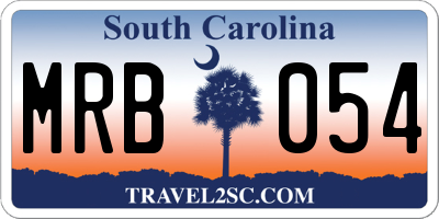 SC license plate MRB054