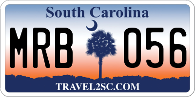 SC license plate MRB056