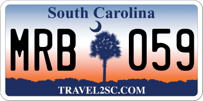 SC license plate MRB059