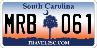 SC license plate MRB061