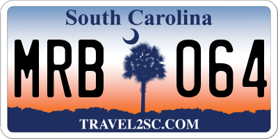 SC license plate MRB064