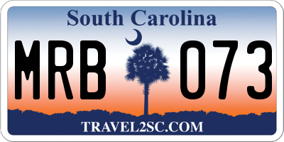 SC license plate MRB073
