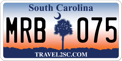 SC license plate MRB075