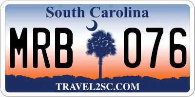 SC license plate MRB076