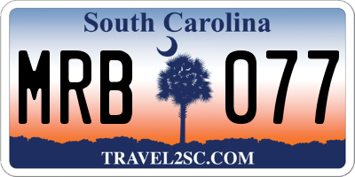 SC license plate MRB077
