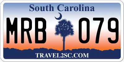 SC license plate MRB079