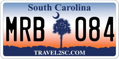 SC license plate MRB084