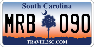 SC license plate MRB090