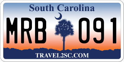 SC license plate MRB091