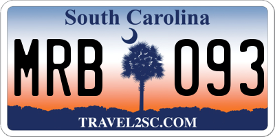 SC license plate MRB093