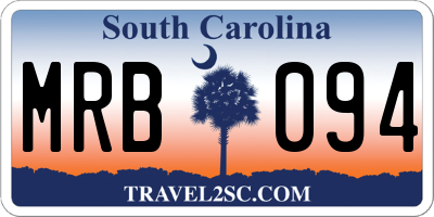 SC license plate MRB094