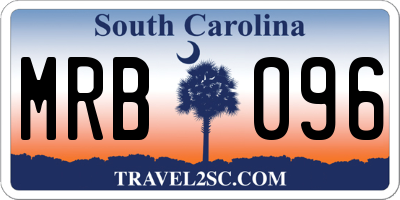 SC license plate MRB096