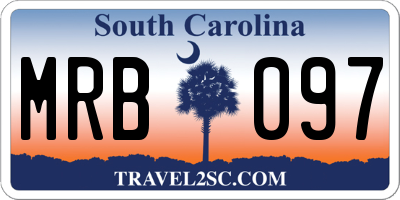 SC license plate MRB097