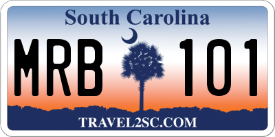 SC license plate MRB101