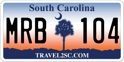 SC license plate MRB104