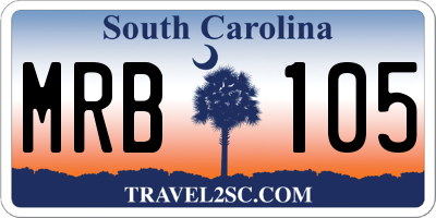 SC license plate MRB105
