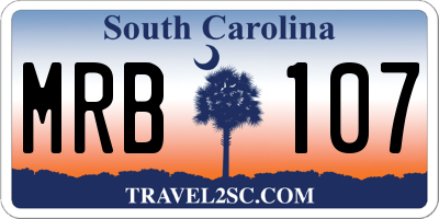 SC license plate MRB107