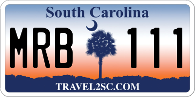 SC license plate MRB111