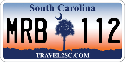 SC license plate MRB112