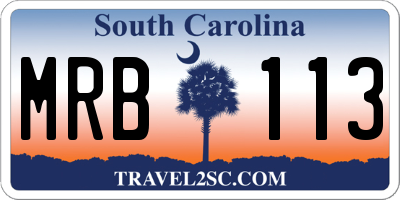 SC license plate MRB113