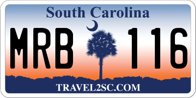 SC license plate MRB116