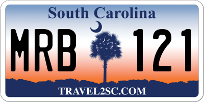 SC license plate MRB121