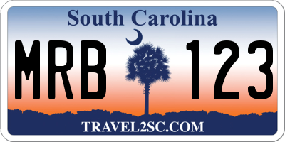 SC license plate MRB123