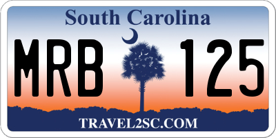 SC license plate MRB125