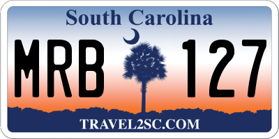 SC license plate MRB127