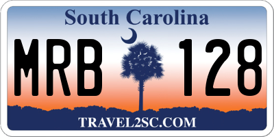 SC license plate MRB128