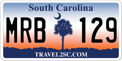 SC license plate MRB129