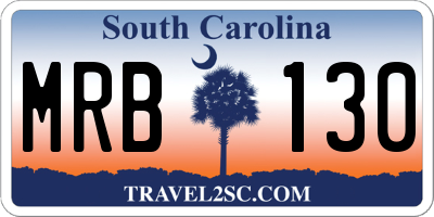 SC license plate MRB130