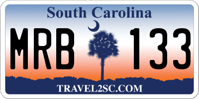 SC license plate MRB133