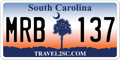 SC license plate MRB137