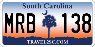 SC license plate MRB138
